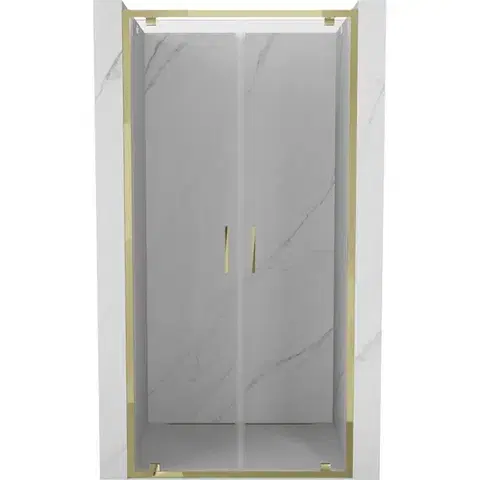Sprchovacie kúty MEXEN - Exo sprchové dvere krídlové90, transparent, zlatá 8182-090-000-50-00