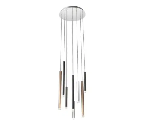 Svietidlá Redo 01-2053 - LED Luster na lanku MADISON 8xLED/4W/230V lesklý chróm/čierna/meď 01-2053