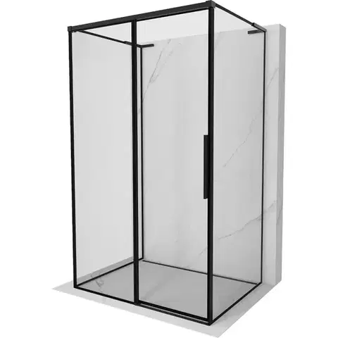 Sprchovacie kúty MEXEN/S - Rox-3S L sprchový kút 3 stenný, posuvný ľavá 115 x 90, čierna okraj, čierna 8C2L-115-090-70-70-3S-L