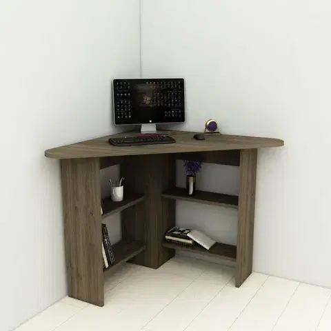 Písacie stoly Písací stôl Corner - Walnut
