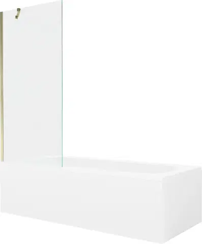 Sprchové dvere MEXEN/S - Vega obdĺžniková vaňa 170 x 70 cm s panelom + vaňová zástena 80, transparent, zlatá 550117070X9508000050