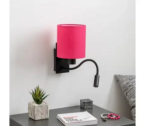 Svietidlá BRILAGI - LED Nástenná lampa NUBILA 1xE27/25W/230V + LED/3W čierna/ružová BG1558+BG1577