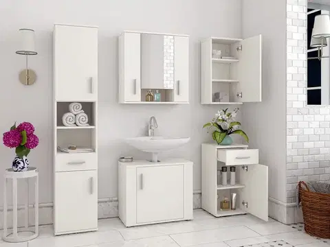 Kúpeľňový nábytok KONDELA Lessy New kúpeľňa biela