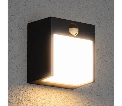 Záhradné lampy BRILAGI-LED Vonkajšie nástenné svietidlo so senzorom TERNI LED/12W/230V antr. IP44 WO-HR60421S-OEM-ANT