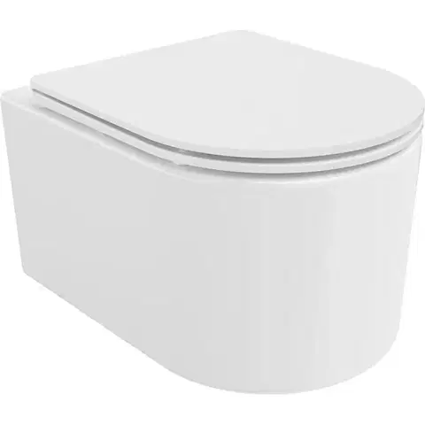 Záchody MEXEN/S - Sofia Závesná WC misa Rimless Tornado vrátane sedátka s slow slim, duroplast, biela lesk 30540300T