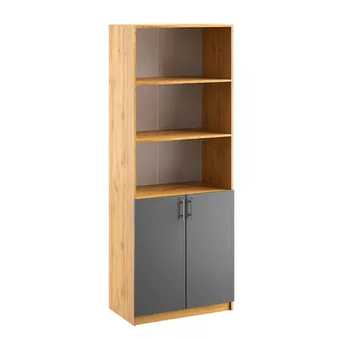 Regály KANTOR KIT regálová skrinka N03, antracit / dub Apalačský