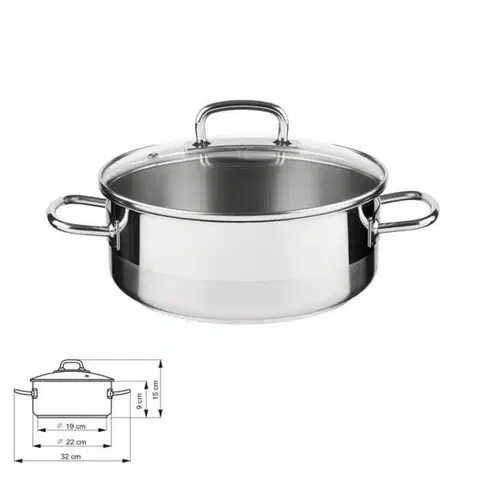 Hrnce KOLIMAX ČR Kastról nerez s pokrievkou 3l, 22cm, PROFESSIONAL Kolimax