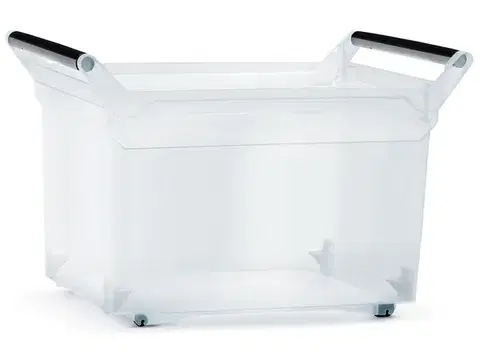 Úložné boxy NABBI NUK6H plastový úložný box na kolieskach 49 l priehľadná