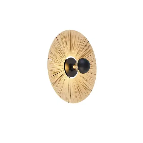 Nástenné osvetlenie Rustikálna nástenná lampa čierna s lanom 45 cm - Leia