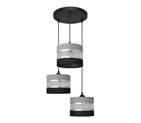 Svietidlá  Luster na lanku HELEN 3xE27/15W/230V čierna/šedá/strieborná W-KD 0801/3 BK-B +GR+SL+MAT+BK