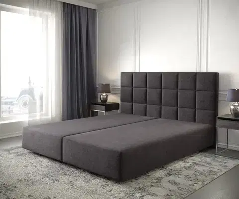 Rámy postelí DELIFE Boxspring posteľ Dream-Fine 180×200 cm mikrovlákno čierna