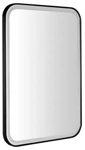 Kúpeľňové zrkadlá SAPHO - CETIS zrkadlo s LED osvetlením 60x80cm, čierna mat CT080
