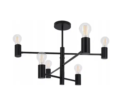 Svietidlá SmartLED Luster na tyči 6xE27/20W/230V čierna LAMPA 2130