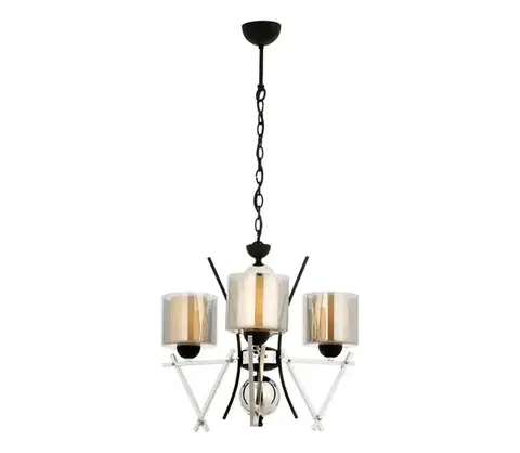 Svietidlá  Luster na reťazi VARANA 3xE27/40W/230V čierna/lesklý chróm 301AUR1228