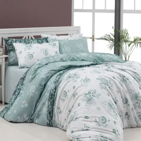 Obliečky Obliečky flanelové Carmela zelená 200x140cm+90x70cm TiaHome