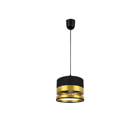 Svietidlá  Luster na lanku MILO 1xE27/60W/230V zlatá/čierna 0347