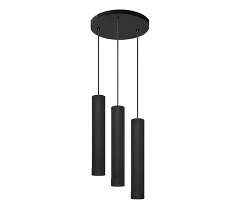 Svietidlá  Luster na lanku KARADON 3xGU10/30W/230V čierna SKU012873