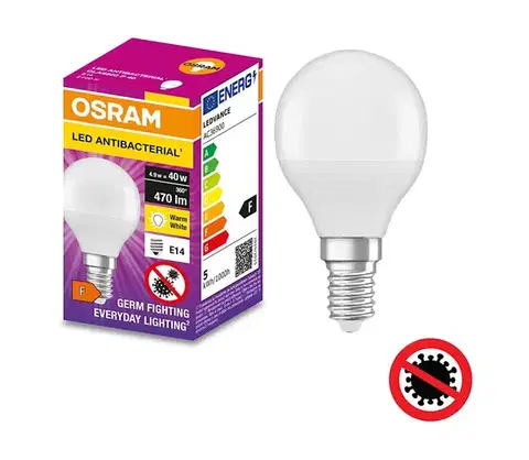 LED osvetlenie LED Antibakteriálna žiarovka P40 E14/4,9W/230V 2700K - Osram 4058075561472