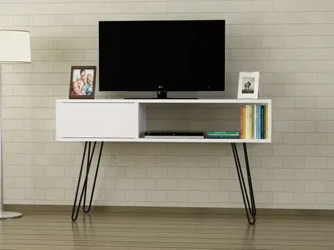 TV stolíky DARA úzky TV stolík, biela