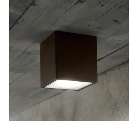 Svietidlá Ideal Lux - Vonkajšie bodové svietidlo TECHO 1xGU10/20W/230V 9x9 cm IP54 hnedé 251592