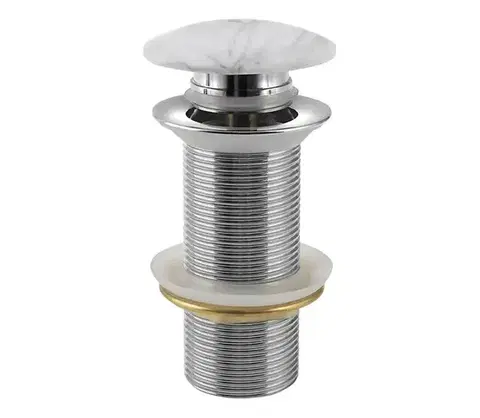 Svietidlá Sapho - Výpusť umývadla BLOK, priemer 6,6 cm, carrata/biela 2401-941