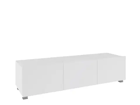 TV stolíky ArtGiB TV stolík 150 CALABRINI C-12 | biela/biely lesk