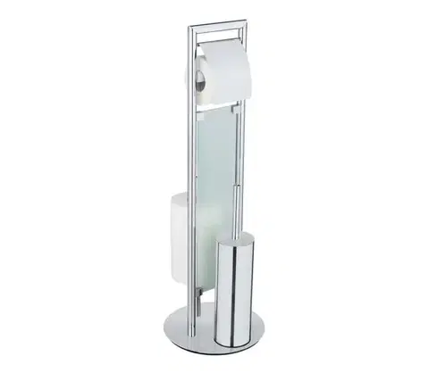 Svietidlá WENKO 25384100 - WC súprava SULMONA 25x76 cm strieborná/čierna 25384100