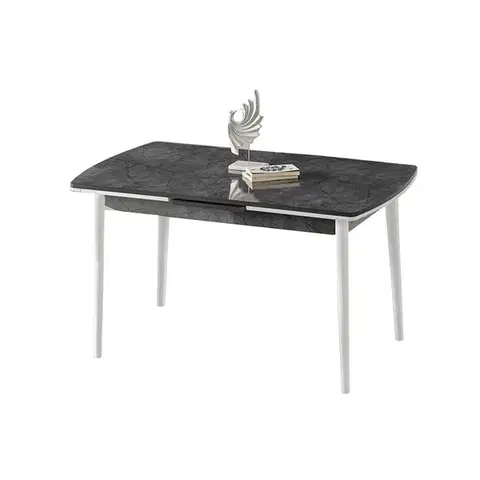 Jedálenské stoly Extendable Dining Table Toskana - Anthracite, White