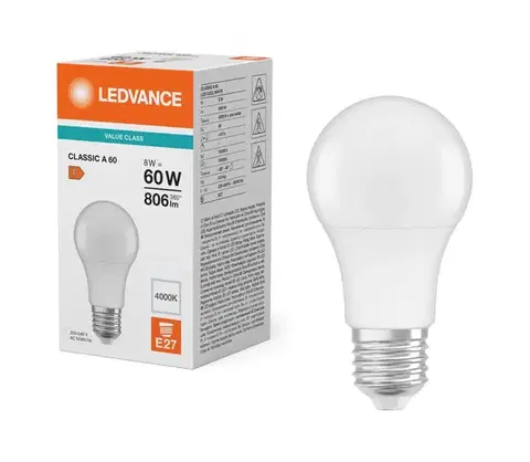 LED osvetlenie LED žiarovka CLASSIC A60 E27/8W/230V 4000K - Ledvance 4099854049187