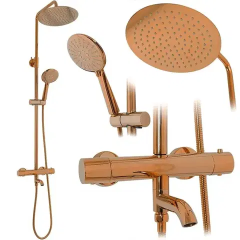 Kúpeľňové batérie REA REA - Sprchový set s termostatom LUNGO Copper REA-P7997