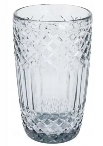 Poháre Kinekus Pohár na vodu sklenený brúsený, 380ml, šedý