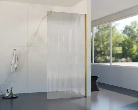 Sprchovacie kúty HOPA - Walk-in sprchovací kút LAGOS GOLD NEW 200 - Farba rámu - Zlatá, Rozmer A - 120, Rozmer C - 200, Výplň - Vrúbkované bezpečnostné sklo - 8 mm BCLAGO12BGPN2