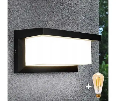 Svietidlá  LED stmievateľné nástenné svietidlo NEELY 1xE27/6W/230V 2700-6500K IP54 čierne BW0332+AI0601