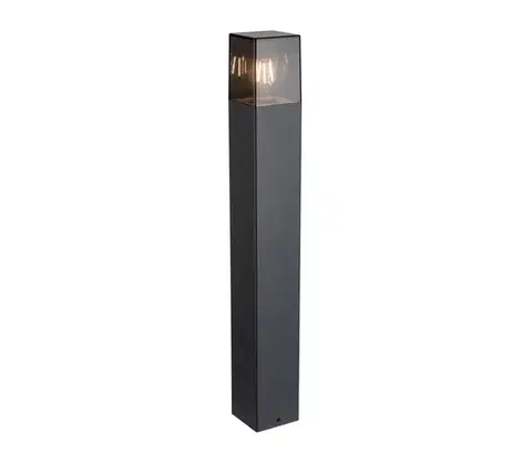 Záhradné lampy  Vonkajšie svietidlo 1xE27/40W/230V IP44 80 cm čierne/dymové OUTD. BOLL. LIGHT E27 XD 80 SQ