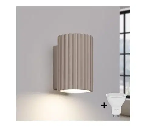 Svietidlá BRILAGI - LED nástenné svietidlo CRESTO 1xGU10/10W/230V 10 cm taupe BR.1777