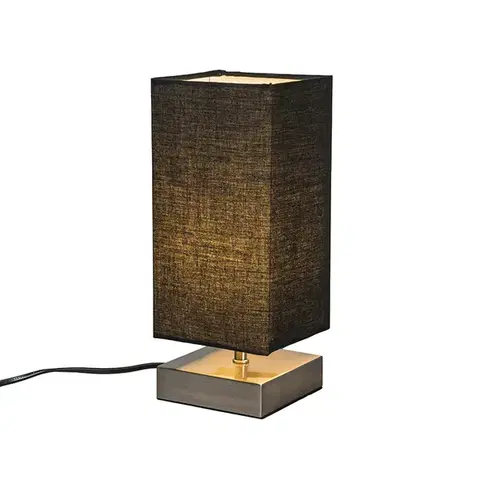 Stolné lampy Moderná stolná lampa čierna s oceľou - Milo