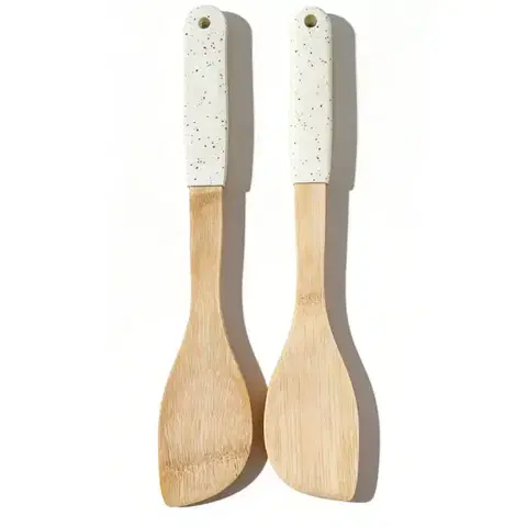 Dekorácie a bytové doplnky Skosená obracačka bambus biela rukoväť 32*6cm ut03532bs17
