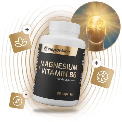 Vitamíny a minerály Výživový doplnok inSPORTline Magnesium+Vitamin B6, 90 kapsúl