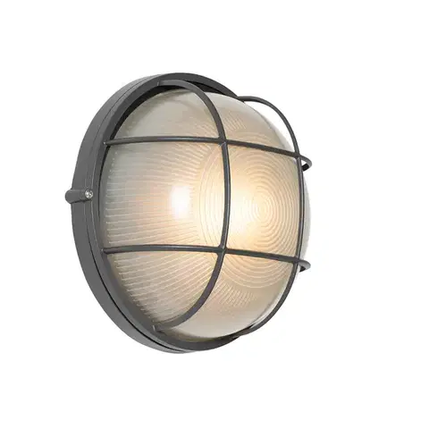 Vonkajšie nástenné svietidlá Priemyselná vonkajšia nástenná lampa tmavosivá IP44 - Hanneke