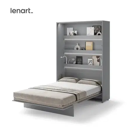 Postele Dig-net nábytok Sklápacia posteľ Lenart BED CONCEPT BC-01 sivá | 140 x 200 cm