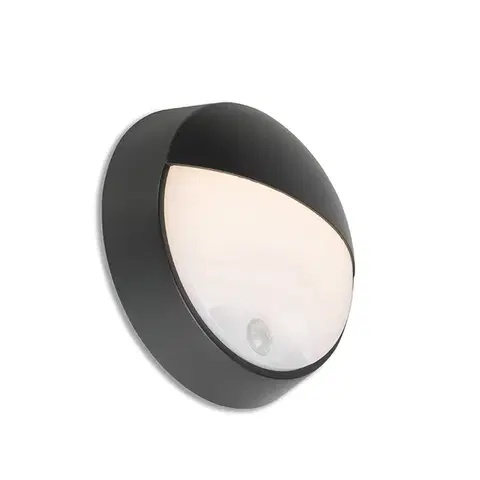 Vonkajsie svetlo so senzorom Vonkajšia nástenná lampa čierna vrátane LED s pohybovým senzorom IP54 - Hortus