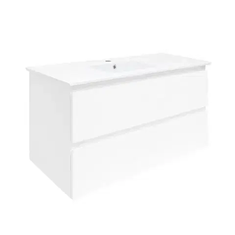 Kúpeľňový nábytok Kúpeľňová skrinka s umývadlom SAT B-Way 99x50x45 cm biela lesk BWAY2100WU4BI BWAY2100WU4BI