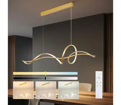 Svietidlá BRILAGI - stmievateľný LED luster na lanku SIGNATURE LED/55W/230V 120x23 cm zlatý + DO BRI915