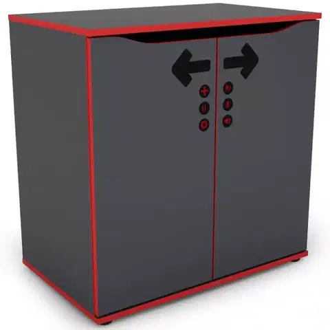 Nábytok Komoda Matrix 75 2d grafit/červená