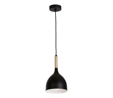 Svietidlá  Luster na lanku NOAK WOOD 1xE27/15W/230V čierna/buk 1191