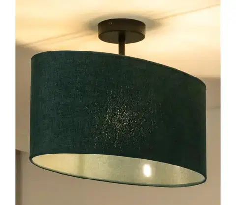 Svietidlá  - Prisadený luster OVAL 1xE27/15W/230V zelená 604543