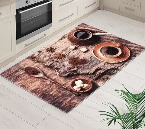Koberce a koberčeky Bellatex Kusový koberec Káva 3D, 80 x 120 cm