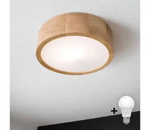 Svietidlá BRILAGI - LED Stropné svietidlo CARVALHO 1xE27/60W/230V dub pr. 27,5 cm 8590828606727
