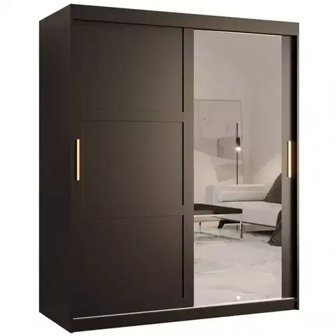 Šatníkové skrine Skriňa Amiro 2 150 čierny/čierny