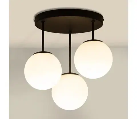 Svietidlá  Prisadený luster MOONLIGHT 3xE27/15W/230V čierny P-KD 2022+8020/3 BK